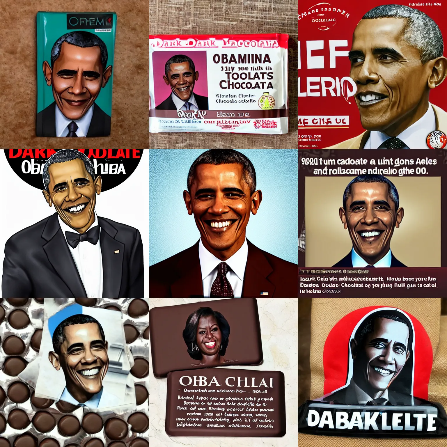 Prompt: dark chocolate obama relief