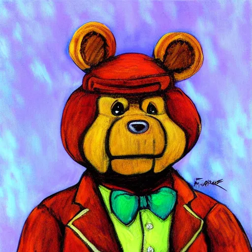 Image similar to Portrait of Freddy Fazbear painted by Monet