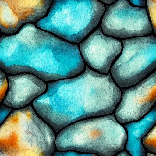 Image similar to Stylized Watercolor painted Rock texture, seamless,4k resolution, Substance material, Anime