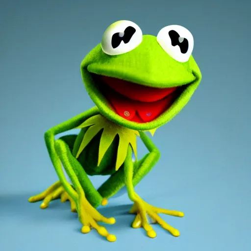 Image similar to eight-legged Kermit the Frog, photo, detailed, 4k