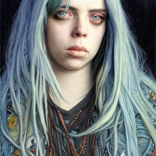 Image similar to Billie Eilish, by Mark Brooks, by Donato Giancola, by Android Jones