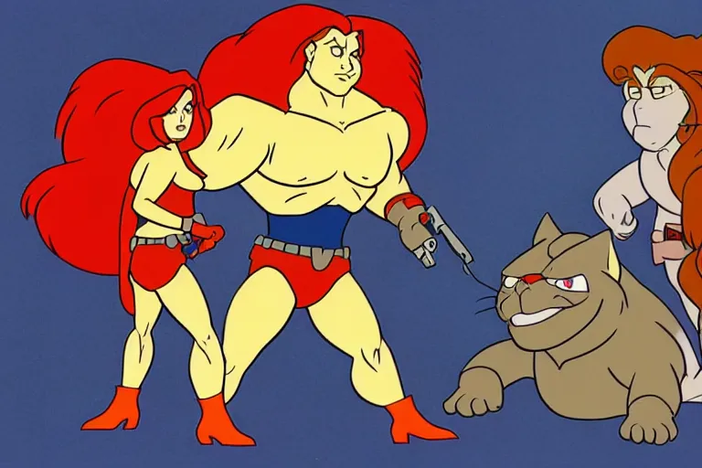 Prompt: Dana Scully on Thundercats (1986), 1980s saturday morning cartoon animation, cel animation, blu-ray transfer 5k