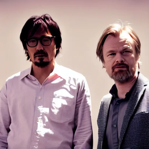 Image similar to Hideo Kojima and Christopher Nolan in Breaking Bad