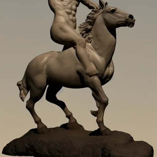 Prompt: greek statue of a centaur centaur centaur centaur chimera creature, artstation, tumblr