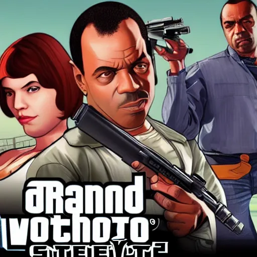 Prompt: mathilda lando gta V cover