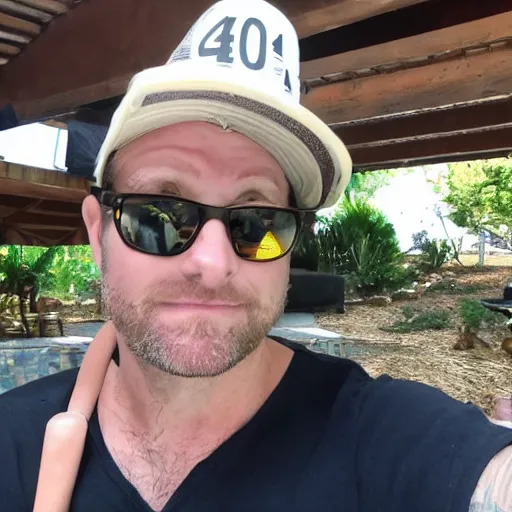 Image similar to photo of a 4 0 year old white man living thinking he's living the best life possible. he looks young for his age. he is at an establishment appropriate for his age. young woman are flocking to him and can be seen dancing around him in a seductive manner.