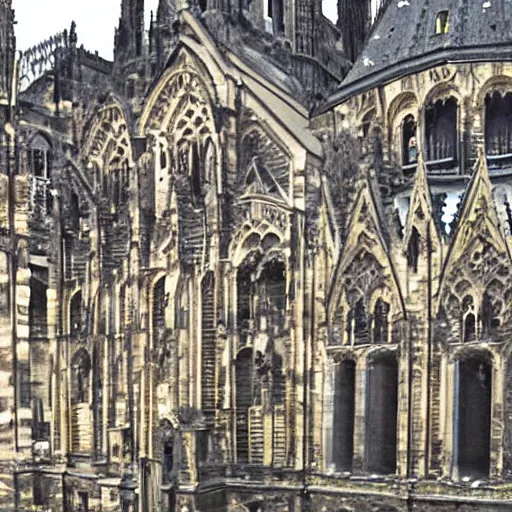 Prompt: aachener dom destroyed by alien invasion, cinematic, hollywood movie, hyper realistic