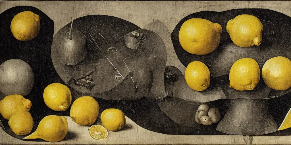 Prompt: the beginning of lemons by Hieronymous Bosch, highly detailed, trending on artstation,8k