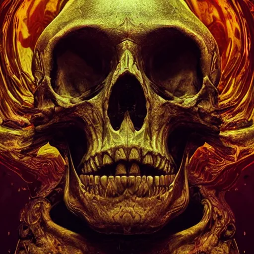 Image similar to portrait_of_a_melting_skull._intricate_abstract._intricate_artwork._by_Tooth_Wu_wlop_beeple_dan_mumford._octane_render_trending_on_artstat