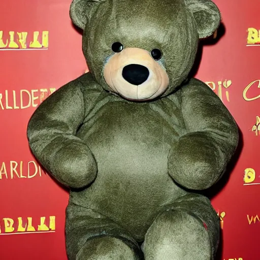 Image similar to Brendan Fraser wearing a teddy bear suit
