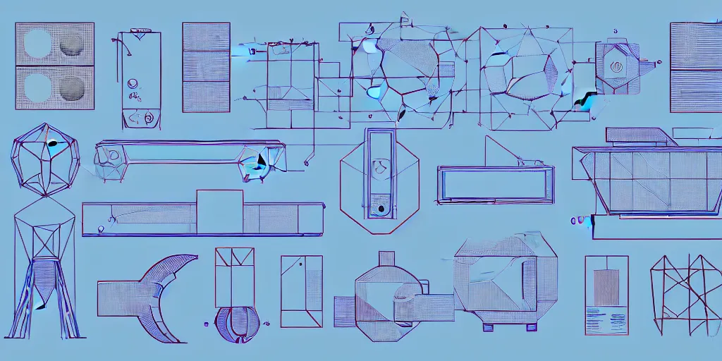 Prompt: blueprint for meme generation process, seriosly, complex geometry, detailed, artstation, 8 k, sci - fi, pastel colors, props, panel, concept, simon stalenhag, blueprint, items and gadget, big medium small, blueprint, vintage