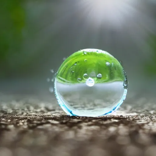 Image similar to a slow motion water droplet with a small forest inside