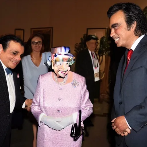 Image similar to Queen Elizabeth II meets Juan Gabriel