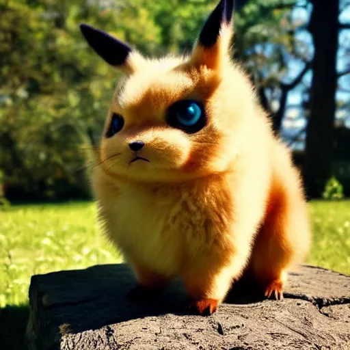 Prompt: real life pokemon, cute!!!, adorable!!!, fluffy!!!, ultra realistic!!!, golden hour, sharp focus