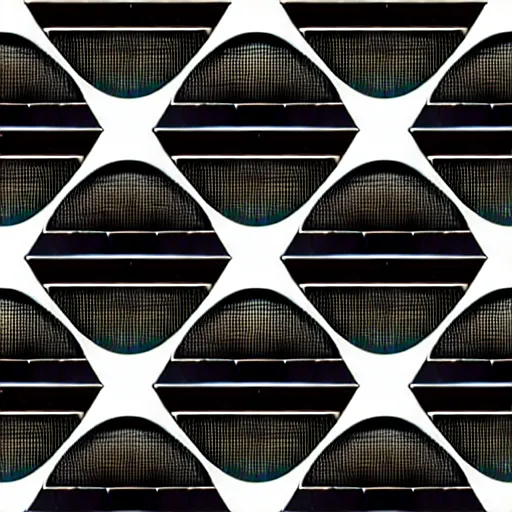 Prompt: scifi wall panel textures, by jack kirby, circle / bars / rectangle connecting shapes, flat, vector, seamless, organic ink, black and white only