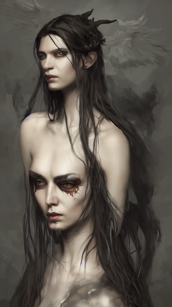 Prompt: portrait of demonic priestess, byAndres Rios, cgsociety