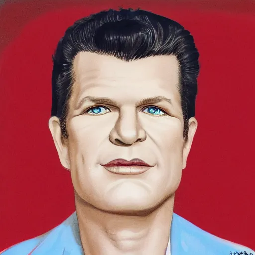 Prompt: chris isaak portrait by tex avery, album cover, detailed