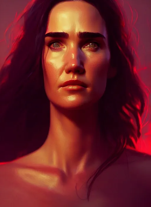 Prompt: portrait, Jennifer Connelly , dramatic lighting, cinematic, establishing shot, extremely high detail, foto realistic, cinematic lighting, post processed, concept art, artstation, style by eddie mendoza, raphael lacoste, alex ross