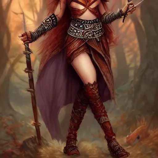 Prompt: redhead druid, fantasy, d&d