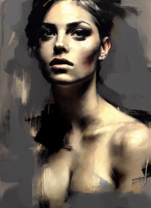 Prompt: painting of a gorgeous young woman in the style of Guy Denning, realistic, sharp focus, 8k high definition, insanely detailed, intricate, elegant, art by Guy Denning and Malcolm Liepke