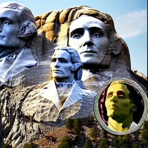 Prompt: young thug, as mount rushmore