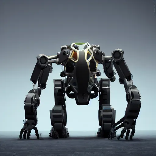 Image similar to hexapod beast, robotic, convex, kitbashing, robot, unreal engine, 4 k