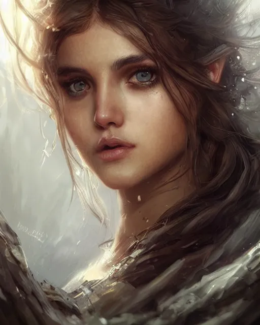 Image similar to anne winters, hyper realistic face, beautiful eyes, fantasy art, in the style of greg rutkowski, intricate, hyper detailed, smooth