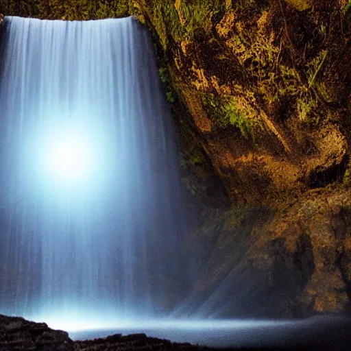 Image similar to moon inside a waterfall