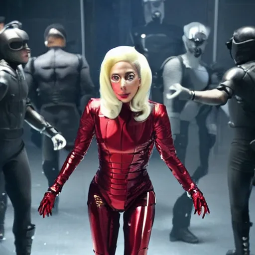 Prompt: lady gaga in the avengers movie