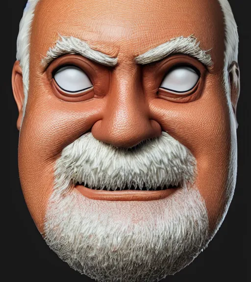Image similar to portrait of hide the pain harold, accurate and detailed, round face, earnest, stock photo, Nikon 50mm f/1.8G, artgerm, studio ghibli