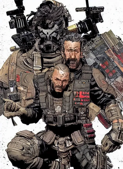 Image similar to apex legends version of the punisher. concept art by james gurney and mœbius.