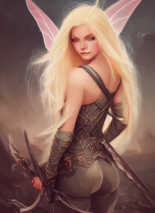 Image similar to blonde combat fairy venizian era, dark fantasy, extremely detailed, sharp focus, portrait, smooth, digital illustration, by rossdraws, frank franzzeta