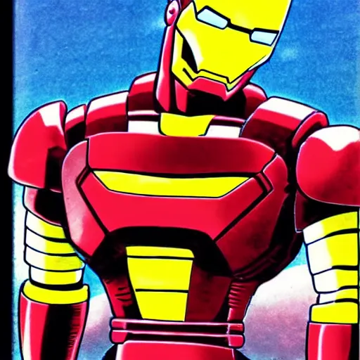 Image similar to iron man drawn by akira toriyama in dragon ball z style