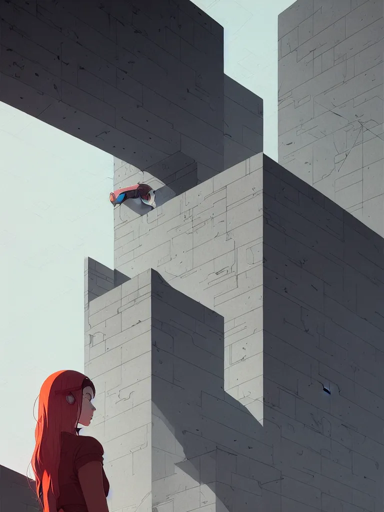 Prompt: by moebius and atey ghailan | brutalist portrait |