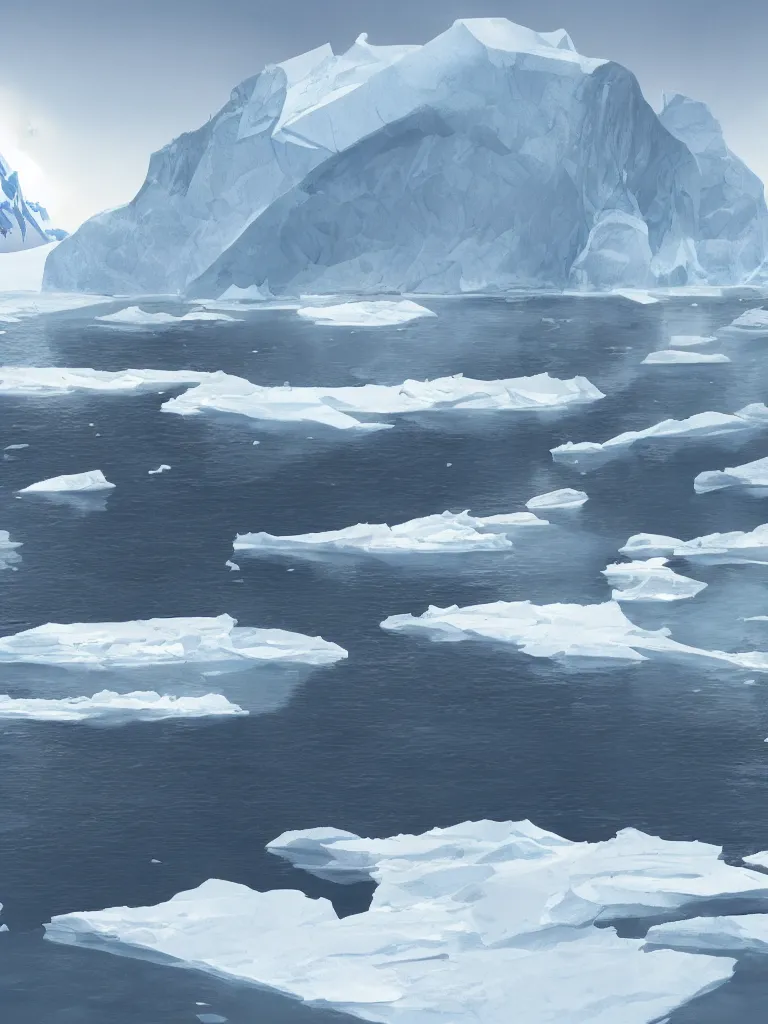 Image similar to antarctica by disney concept artists, blunt borders, rule of thirds