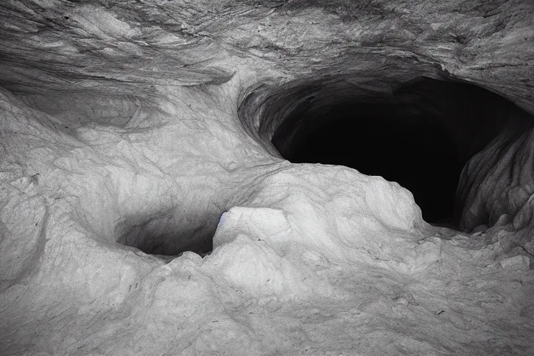 Prompt: a cave in greenland by benjamin hardman and todd hido