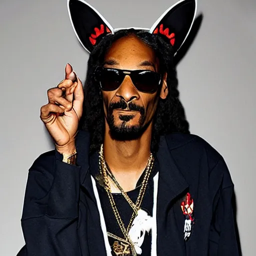 Image similar to snoop dogg with cat ears