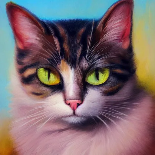 Prompt: painting of a cat by lilia alvarado, artstation, 8 k