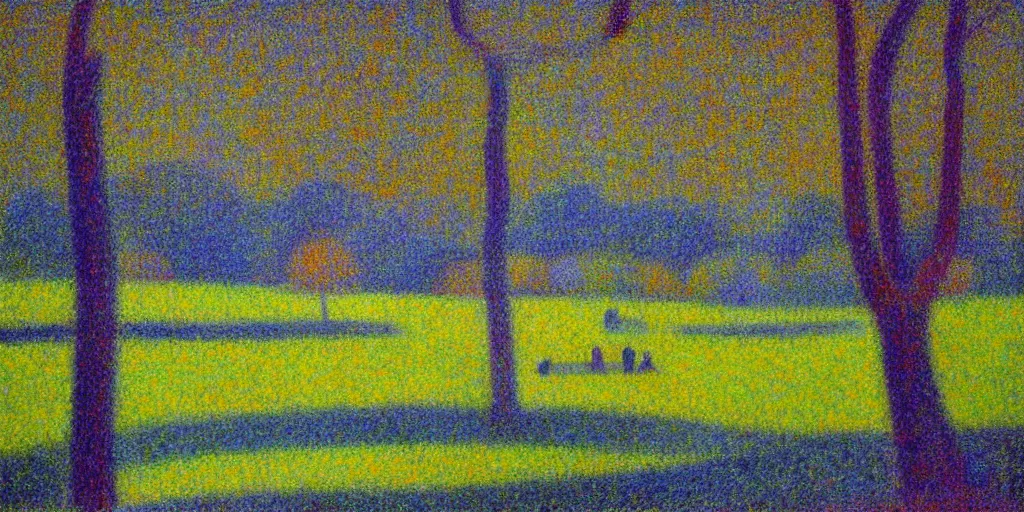 Prompt: beautiful landscape by Georges Seurat