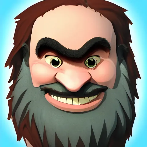 Image similar to caveman smiling menacingly