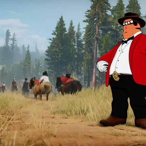 Prompt: Peter Griffin in Red Dead Redemption 2