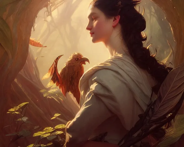 Image similar to photography of john james audubon, deep focus, d & d, fantasy, intricate, elegant, highly detailed, digital painting, artstation, concept art, matte, sharp focus, illustration, hearthstone, art by artgerm and greg rutkowski and alphonse mucha