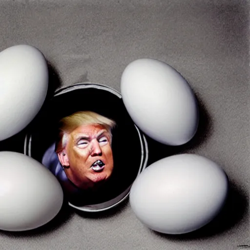 Image similar to Donald Trump in an eggshell photographed by Anne Geddes