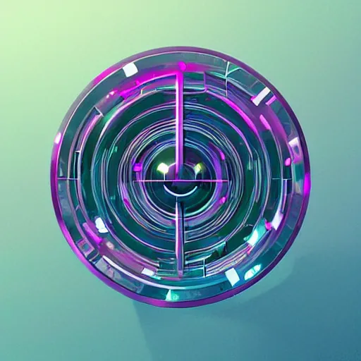 Prompt: circular futuristic and metallic token with ( ( kynthic ) ) in the center, sharp details, art style by beeple and android jones