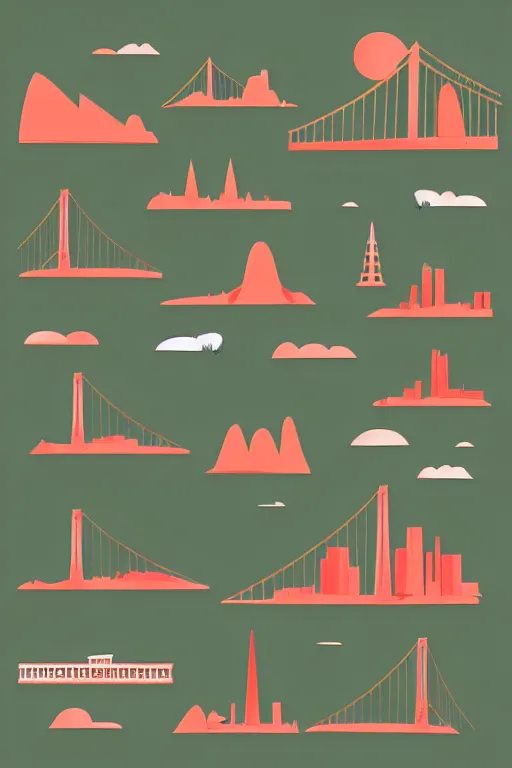 Image similar to minimalist boho style art of san francisco, illustration, vector art