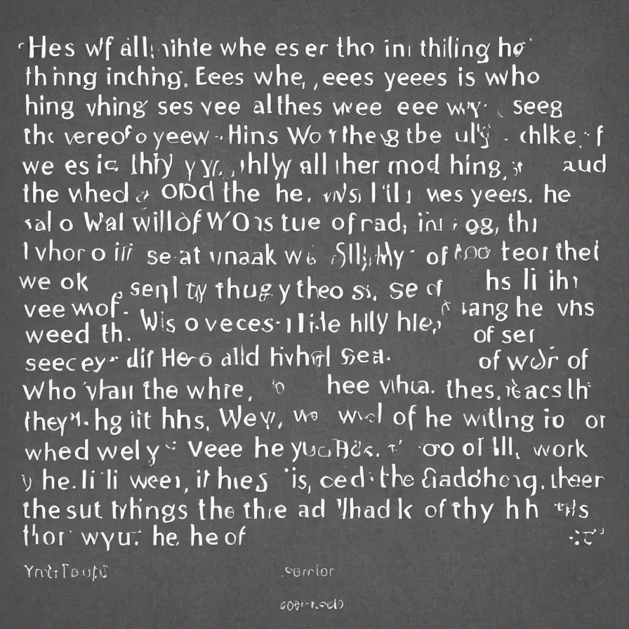 Prompt: He who sees infinite in all things sees God. He who sees the Ratio only sees himself. Therefore, God becomes as we are, that may be as he is.