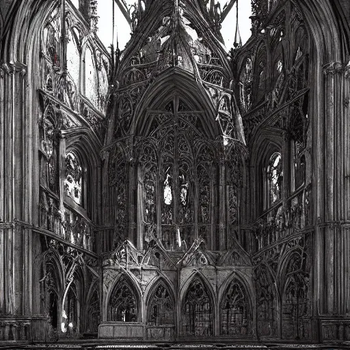 Image similar to disasterpiece gothic church gargoyles holy ambience, by Edgar Maxence and Ross Tran and Michael Whelan and Caravaggio, intricate line drawings, cinematic, establishing shot, 4k resolution