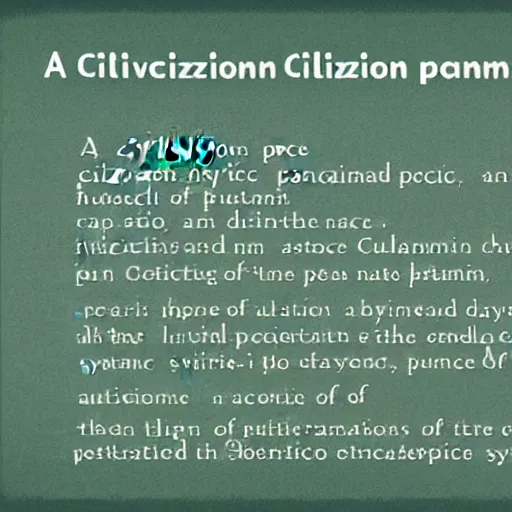 Prompt: a civilization where the social dynamics are based on the culture of peace, spirit of communion and syntropic integration of human beings with nature