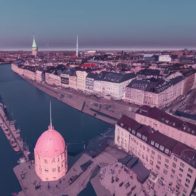 Prompt: copenhagen denmark on an ice cream mountain, pink ice cream mountain in the distance, cinematic, volumetric, realistic, cinematic lighting, ray tracing, unreal engine 5, octane render, hyper realistic, photo, 8 k