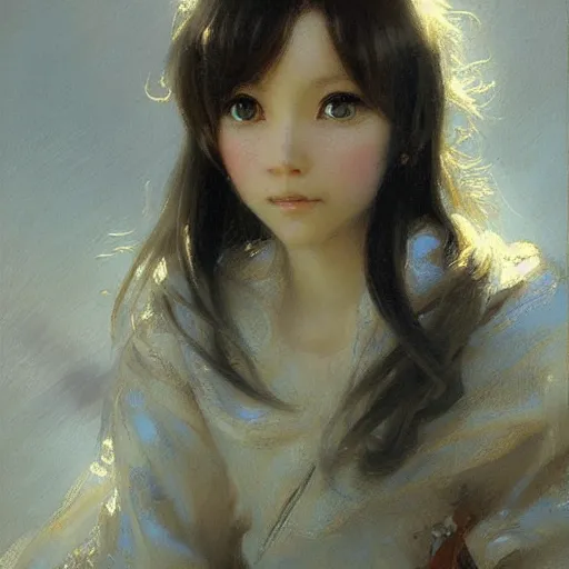 Prompt: detailed portrait of anime girl, chibi art, painting by gaston bussiere, craig mullins, j. c. leyendecker